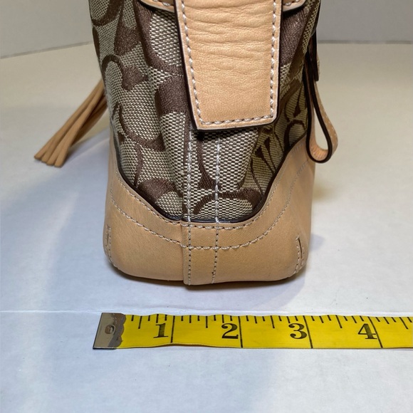 Coach 2005 Vintage Signature Canvas and Leather Handbag in Beige - Picture 14 of 15